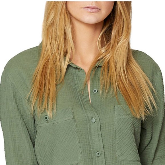 NWT $79 Sanctuary Boyfriend Relaxed and Oversized Blouse in Cadet - size XSP! - Picture 5 of 10
